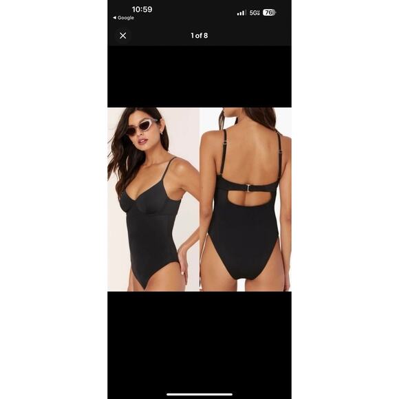 Andie | Bermuda Black One Piece Swimsuit Underwire Size Small NEW - Picture 2 of 15